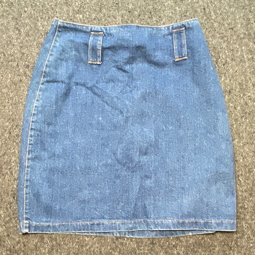 Shades‎ Denim Mini Skirt 11 Womens Blue 90s Grunge Wide Belt Loops 110156
